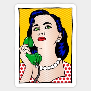 The Phone Call - Retro Woman Sticker